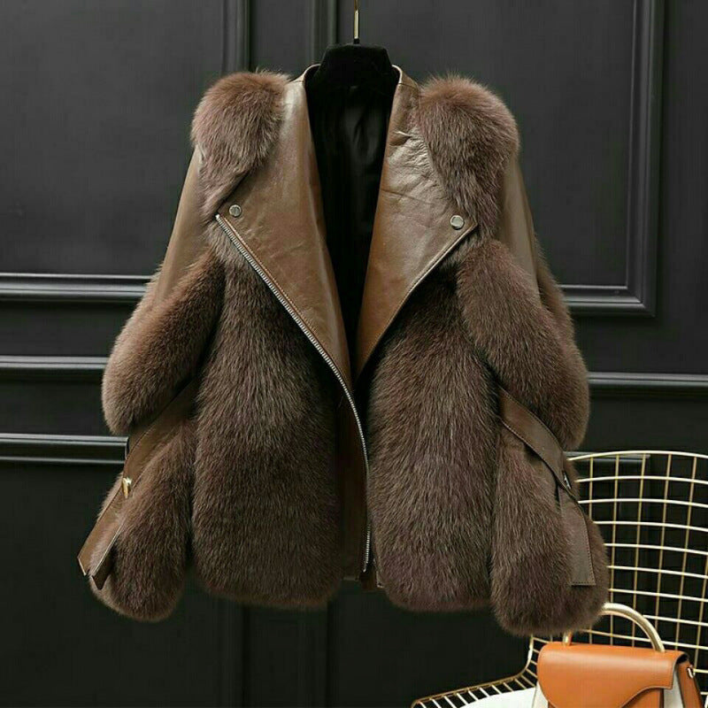 Veste femme coupe droite col oversize fermeture éclair