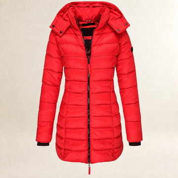 Veste femme matelassée à capuche légère avec fermeture éclair et coupe ajustée