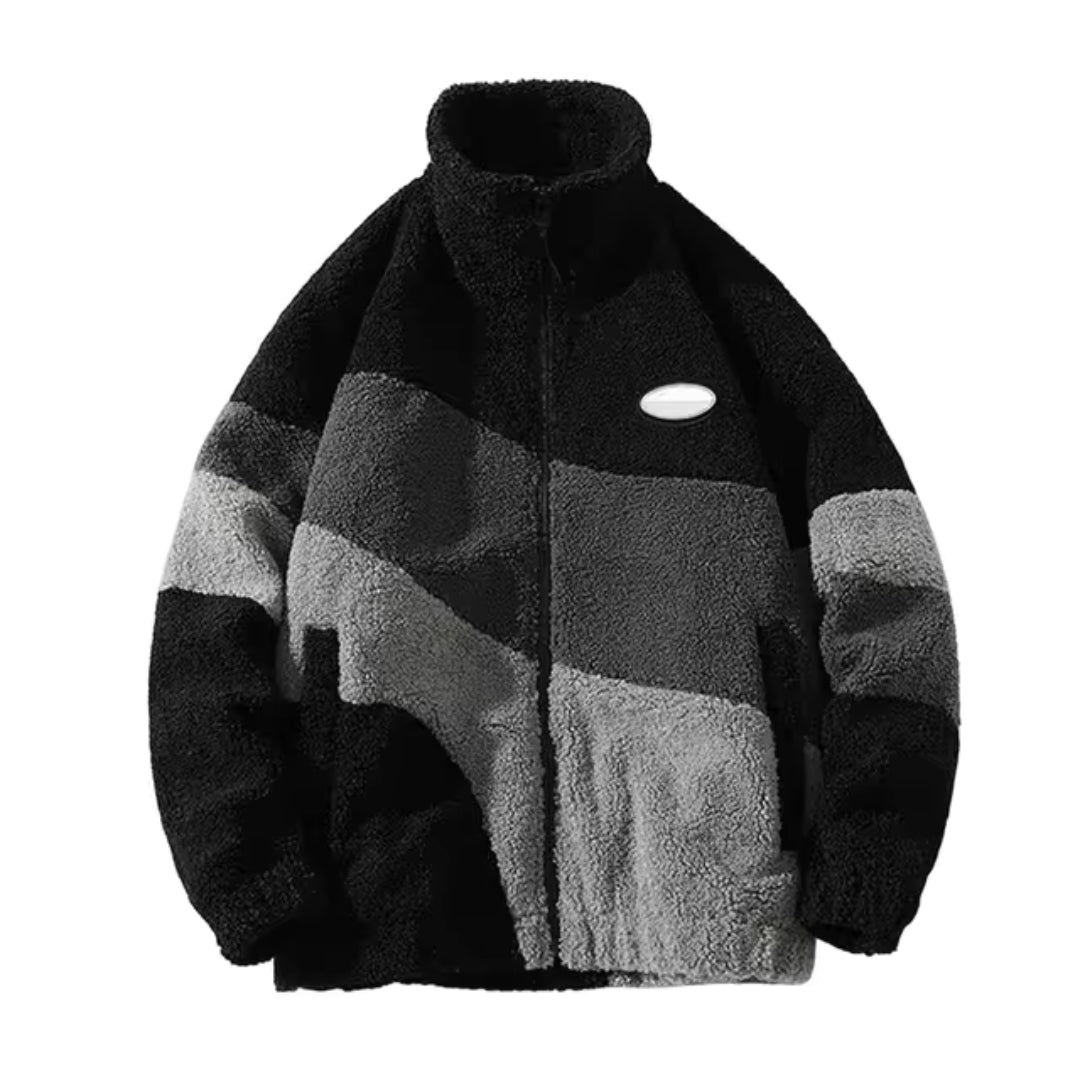 Veste femme à zip avec col montant et poches latérales design color block