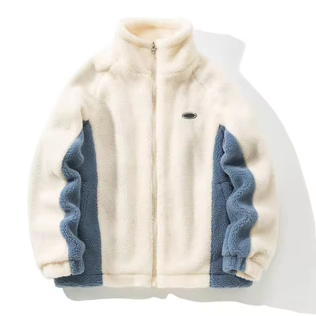 Veste femme à zip avec col montant et poches latérales design color block