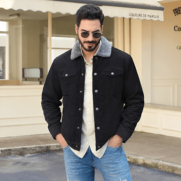 Veste homme à boutons et col classique, coupe décontractée