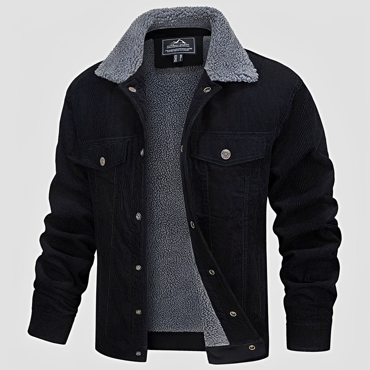 Veste homme à boutons et col classique, coupe décontractée