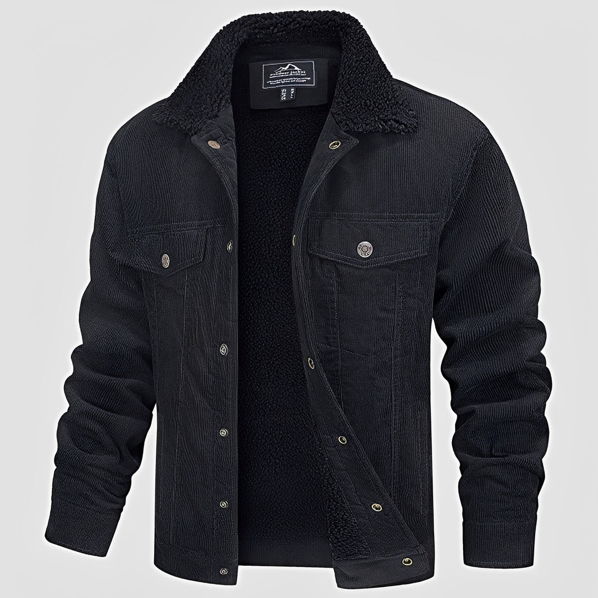 Veste homme à boutons et col classique, coupe décontractée
