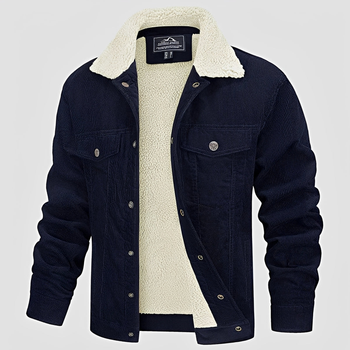 Veste homme à boutons et col classique, coupe décontractée