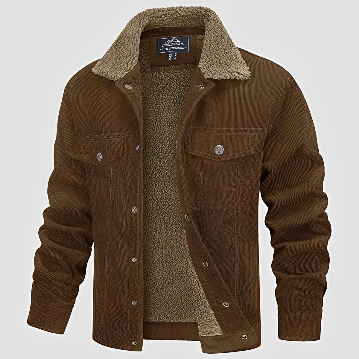 Veste homme à boutons et col classique, coupe décontractée