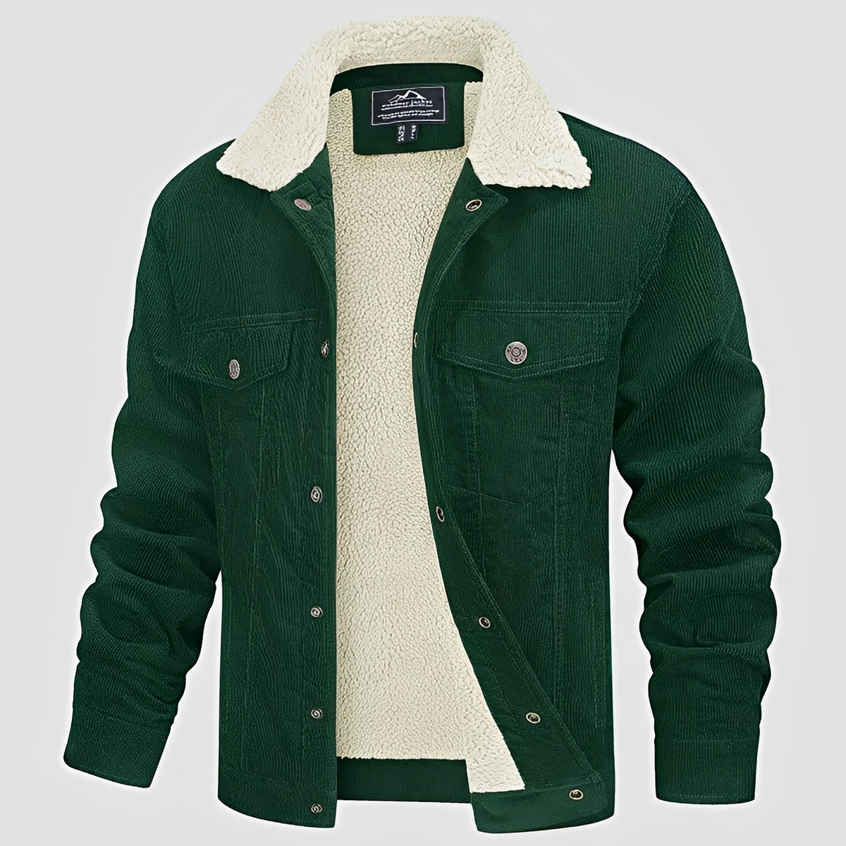 Veste homme à boutons et col classique, coupe décontractée