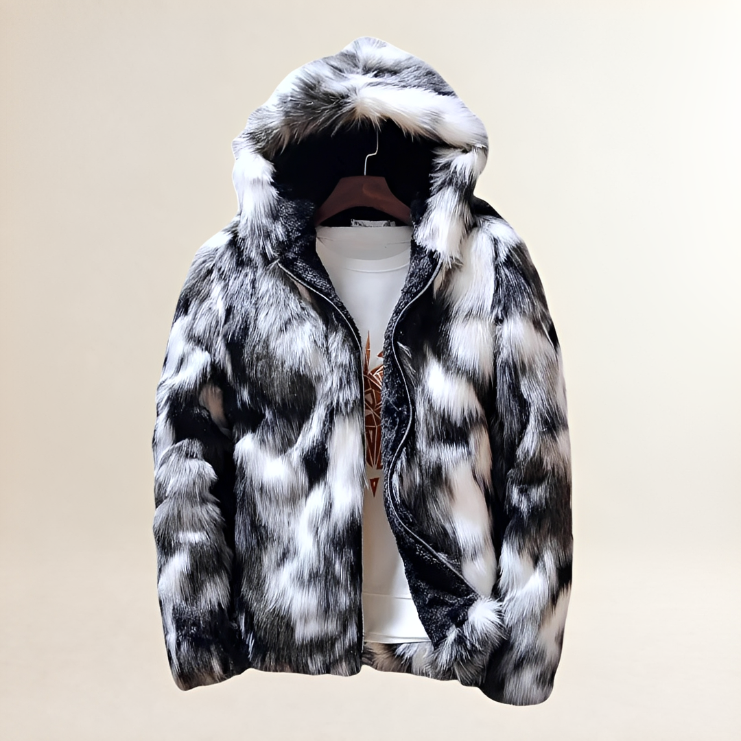 Veste homme à capuche avec motif coloré, fermeture éclair, coupe régulière