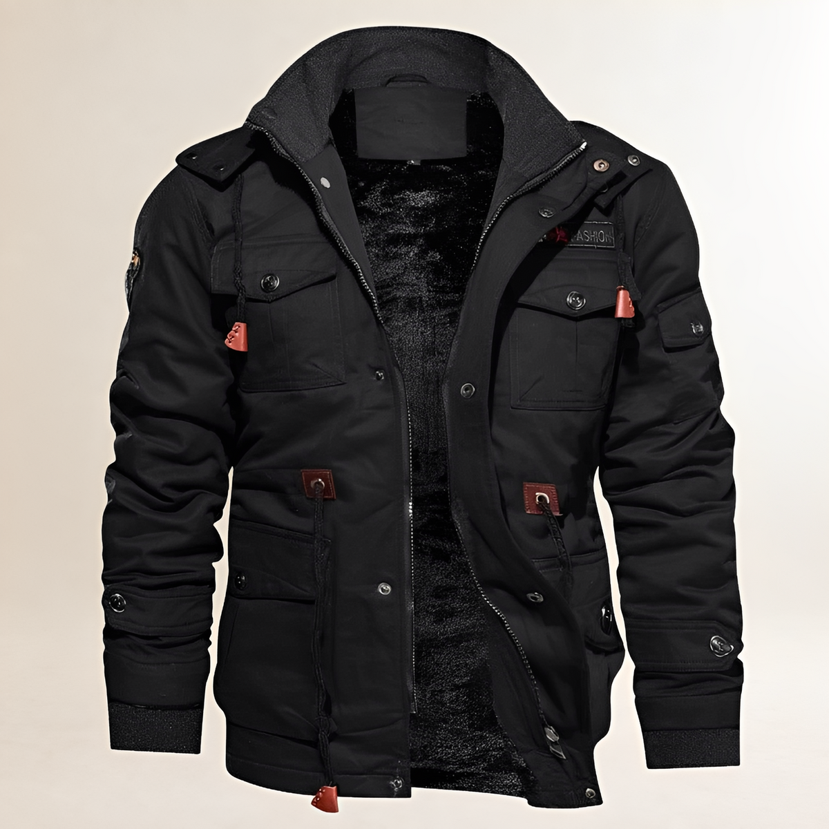 Veste homme à capuche avec plusieurs poches - coupe ajustable, style décontracté
