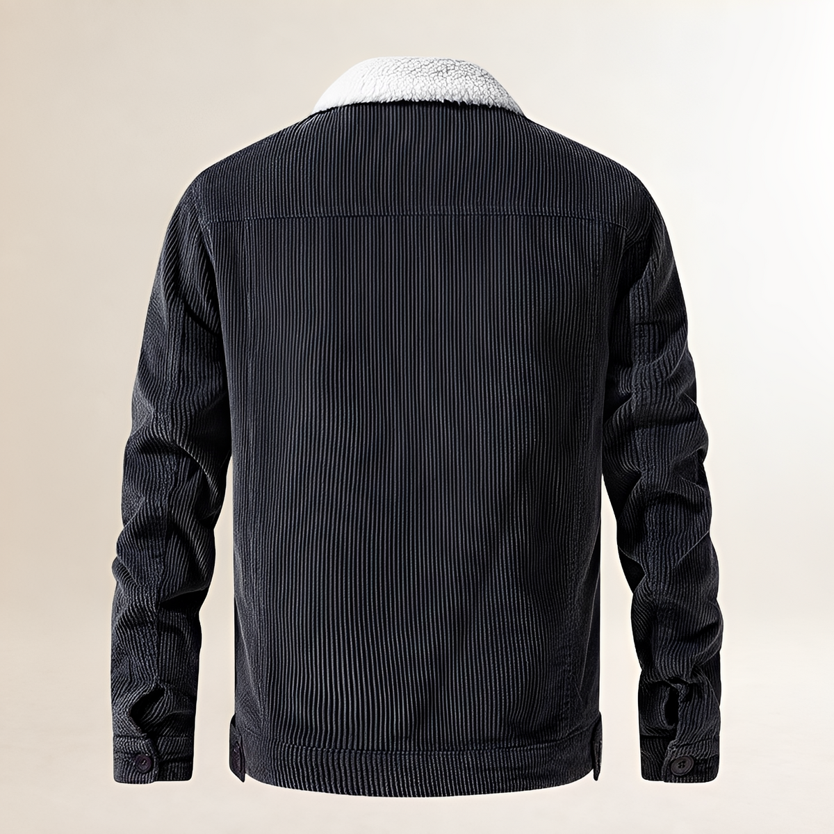 Veste homme à col en peluche et fermeture à boutons - coupe régulière