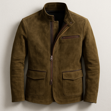 Veste homme à col montant et fermeture éclair - coupe ajustée avec poches