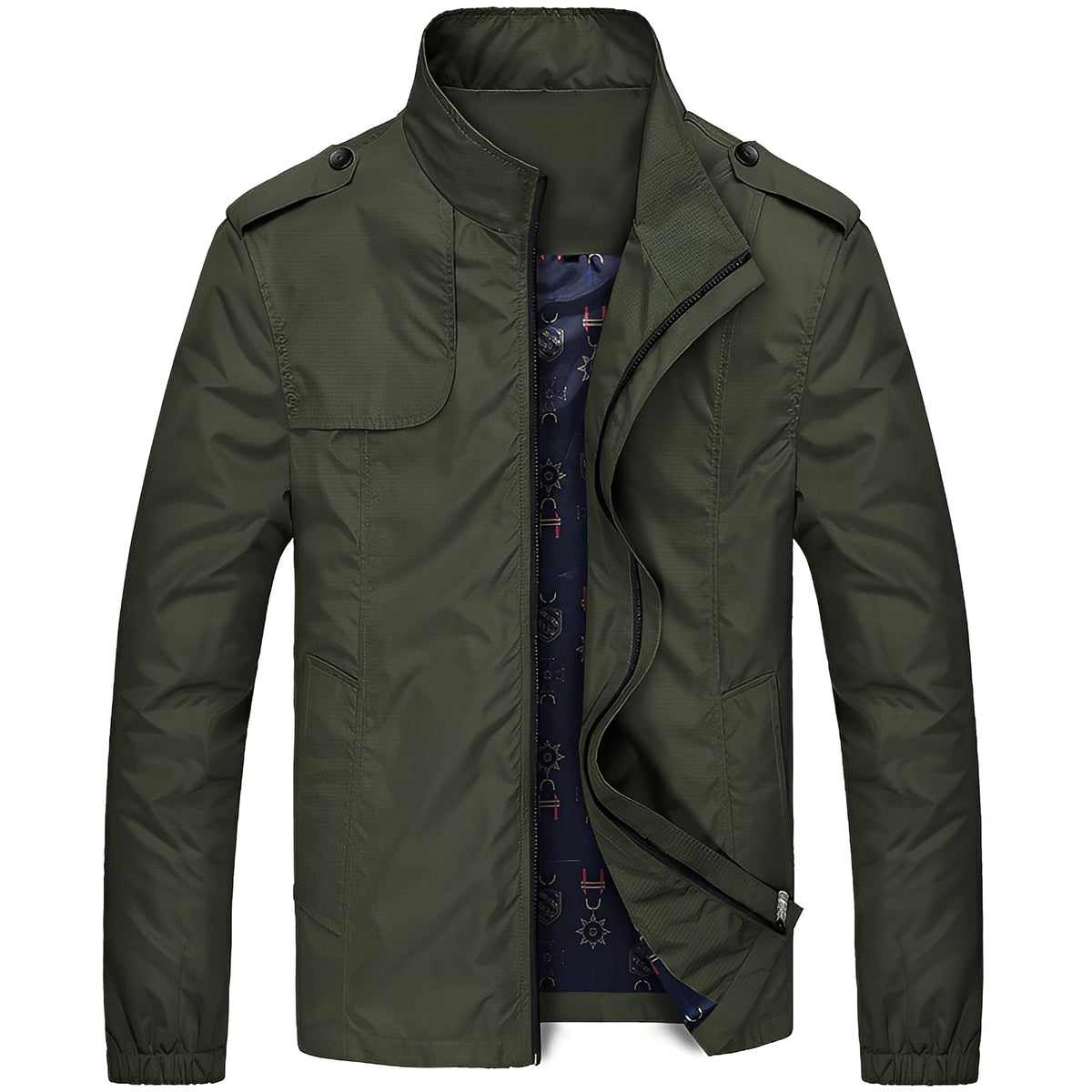 Veste homme légère à fermeture éclair, poches et coupe régulière