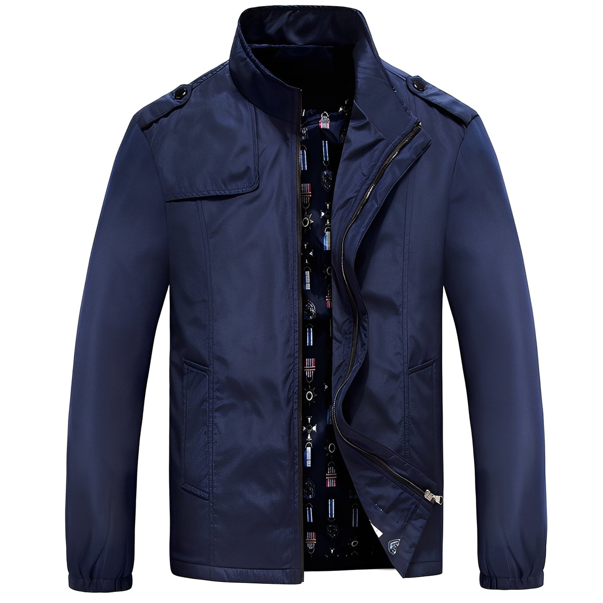 Veste homme légère à fermeture éclair, poches et coupe régulière