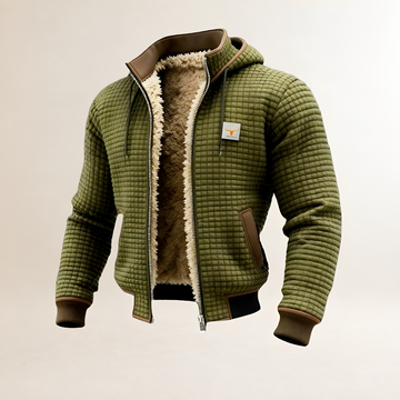 Veste homme matelassée à capuche fermeture éclair coupe régulière