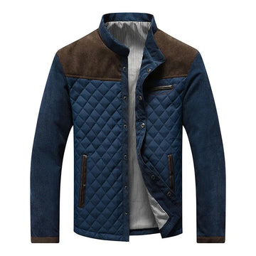Veste homme matelassée légère à col montant et motifs en losange