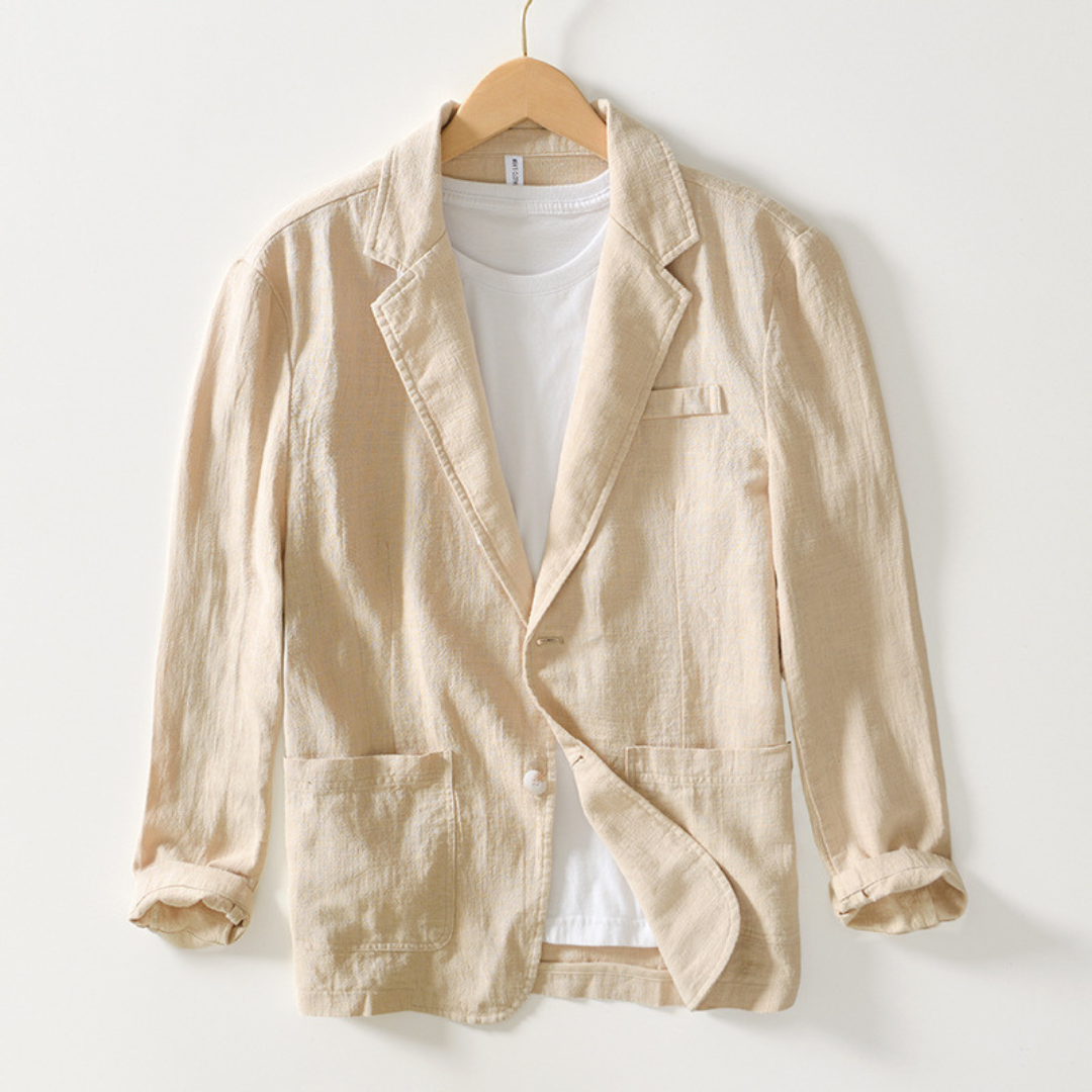 Veste homme à revers cranté, double boutonnage et poches plaquées