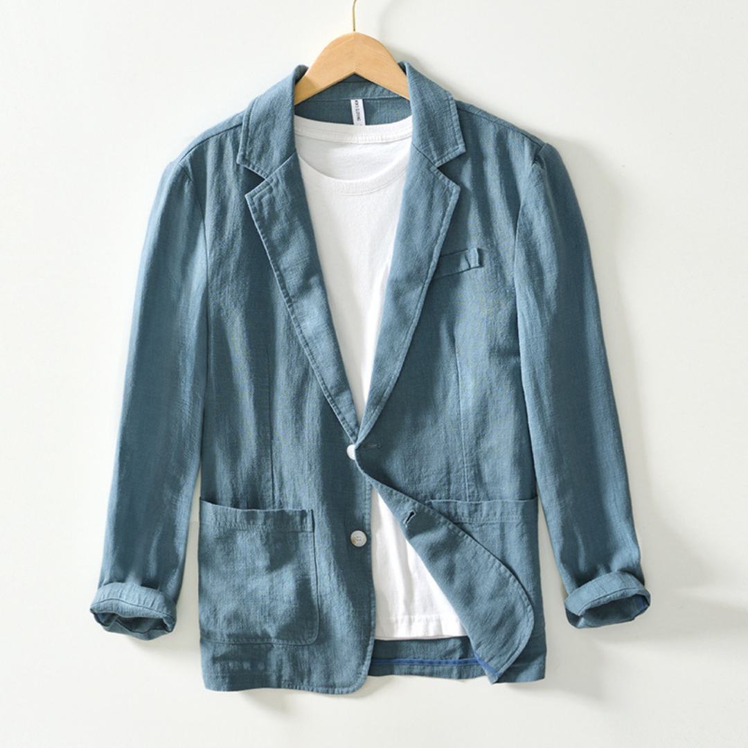 Veste homme à revers cranté, double boutonnage et poches plaquées