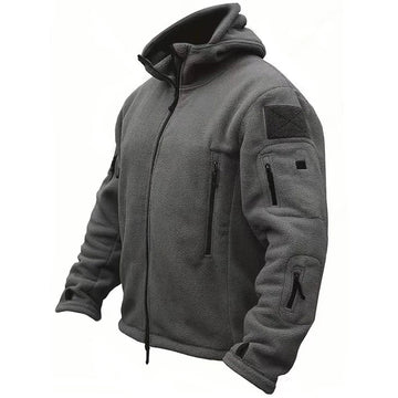 Veste homme tactique à capuche, poches utilitaires zippées et coupe régulière