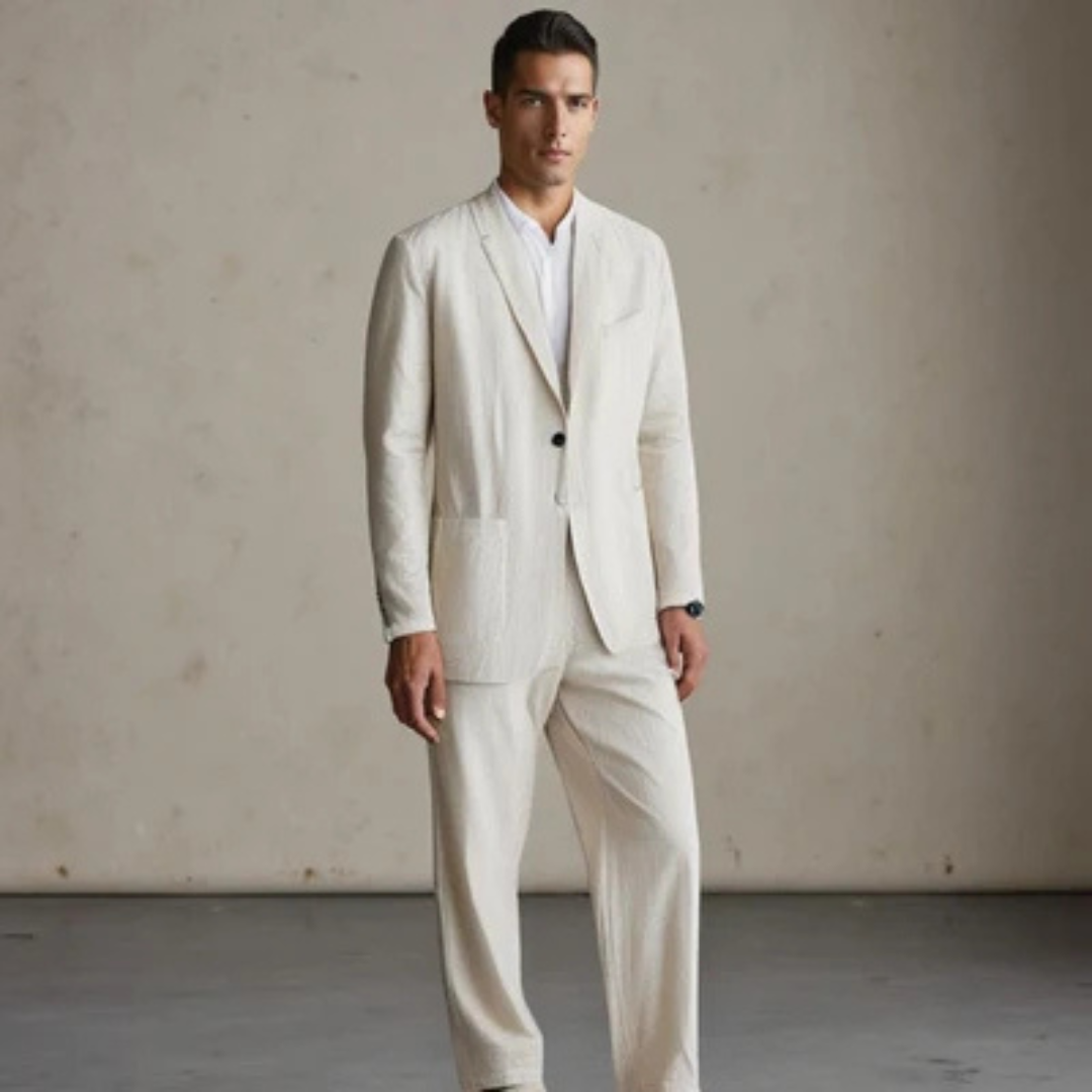 Veste homme tailleur - ensemble complet blazer simple boutonnage et pantalon à jambe droite