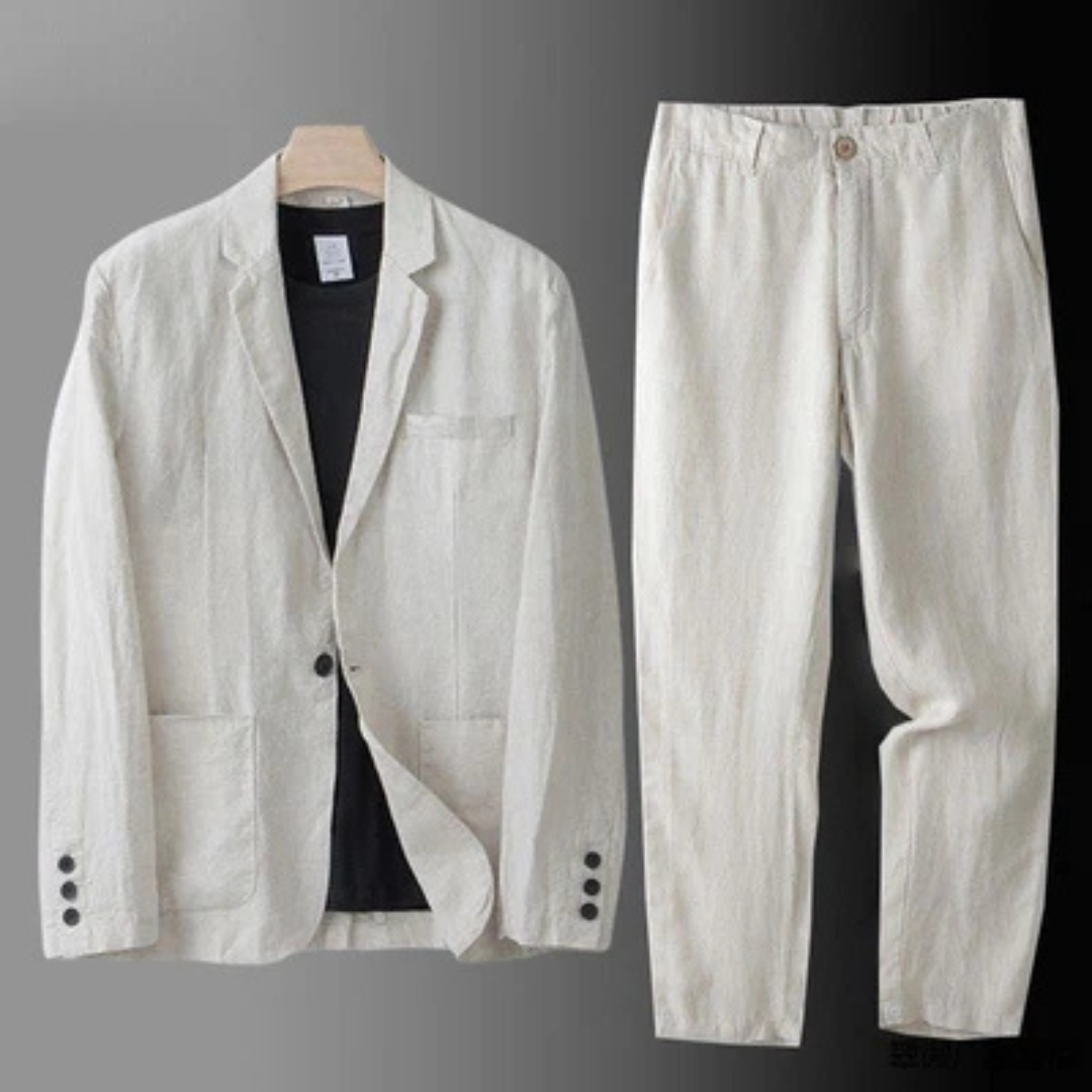 Veste homme tailleur - ensemble complet blazer simple boutonnage et pantalon à jambe droite