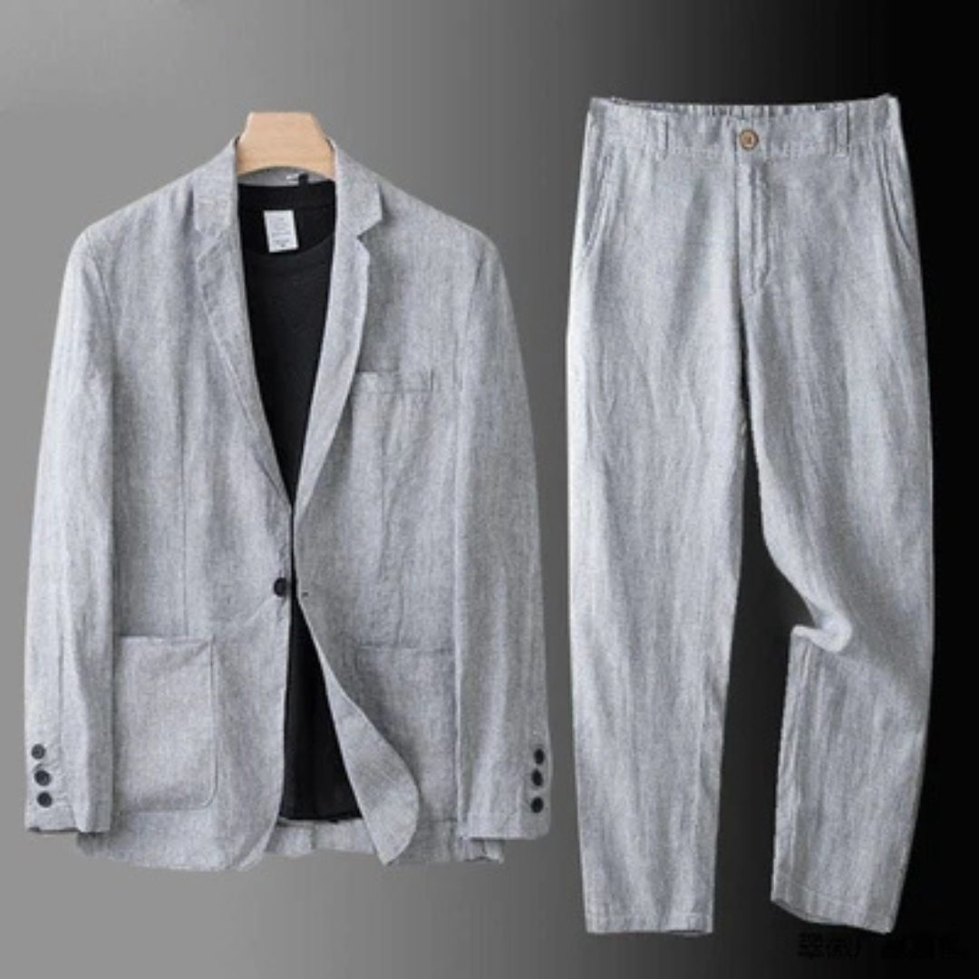Veste homme tailleur - ensemble complet blazer simple boutonnage et pantalon à jambe droite