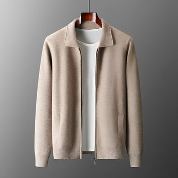 Veste homme à zip avec col classique - coupe décontractée, manches longues
