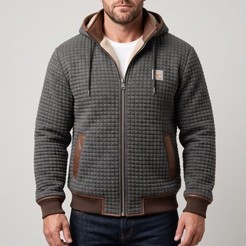 Veste matelassée homme à capuche zip contrasté et finition contrastée