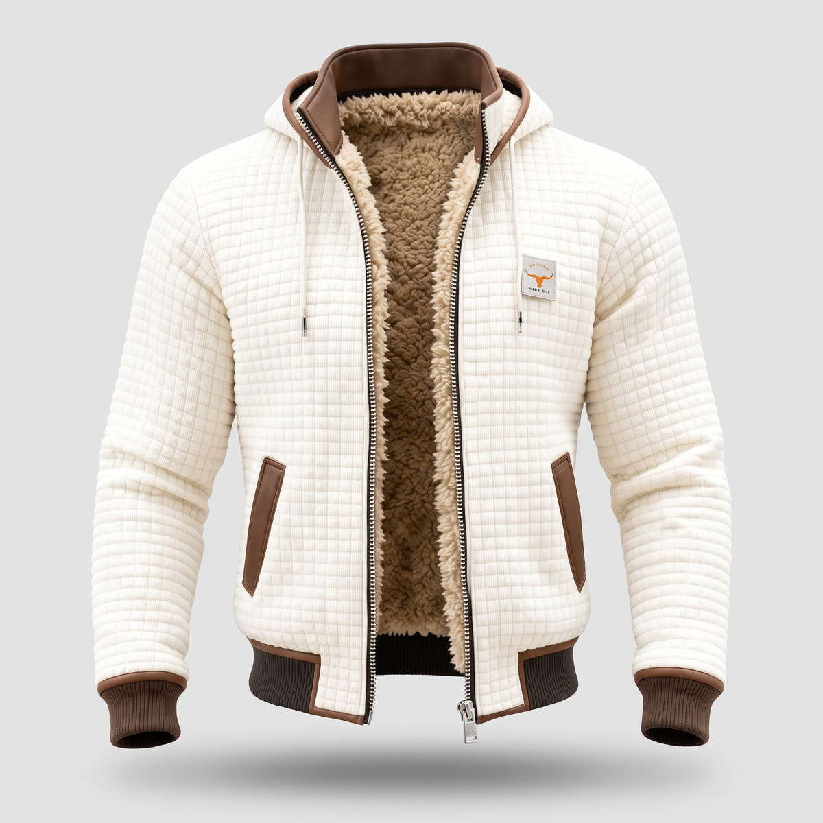 Veste matelassée homme à capuche zip contrasté et finition contrastée