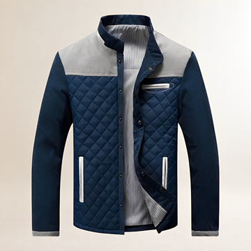 Veste matelassée homme à col montant, panneaux contrastés et fermeture éclair
