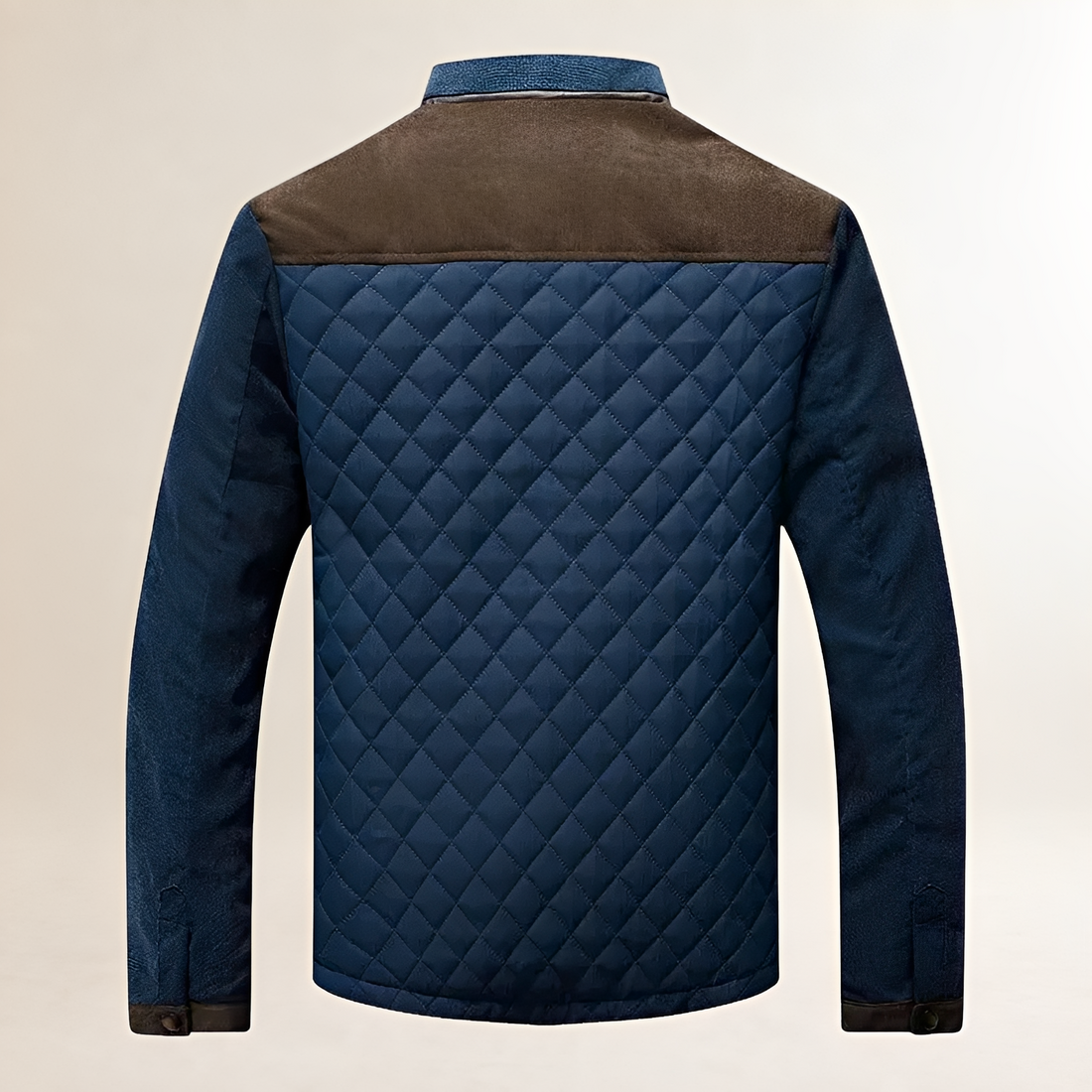 Veste matelassée homme à col montant, panneaux contrastés et fermeture éclair