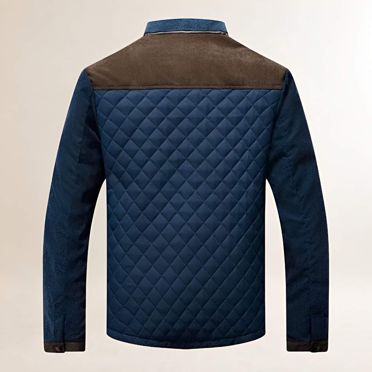 Veste matelassée homme à col montant, panneaux contrastés et fermeture éclair