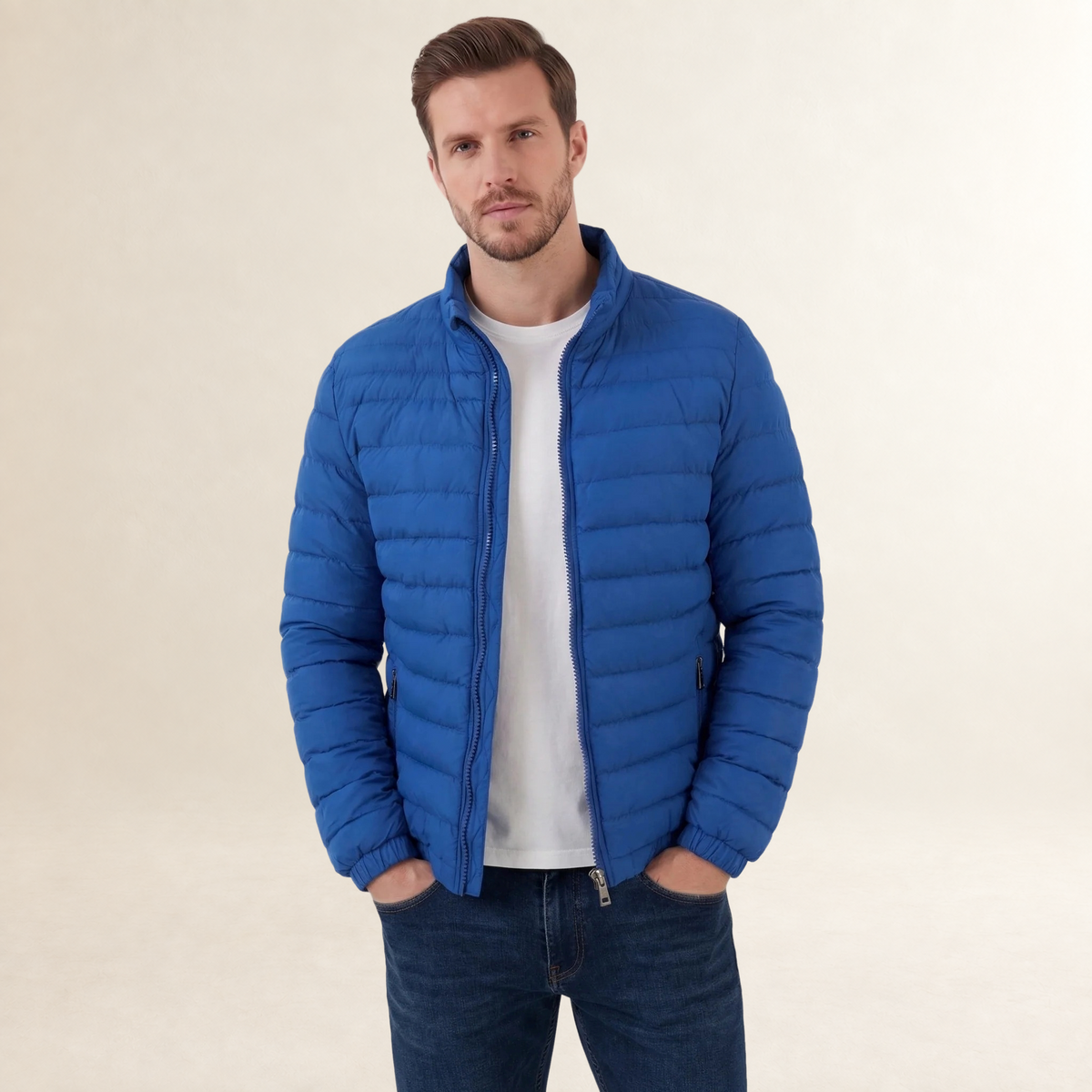 Veste matelassée légère pour homme à col montant