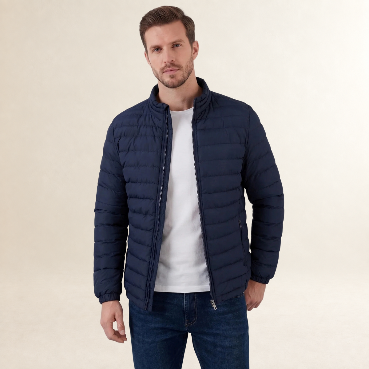Veste matelassée légère pour homme à col montant