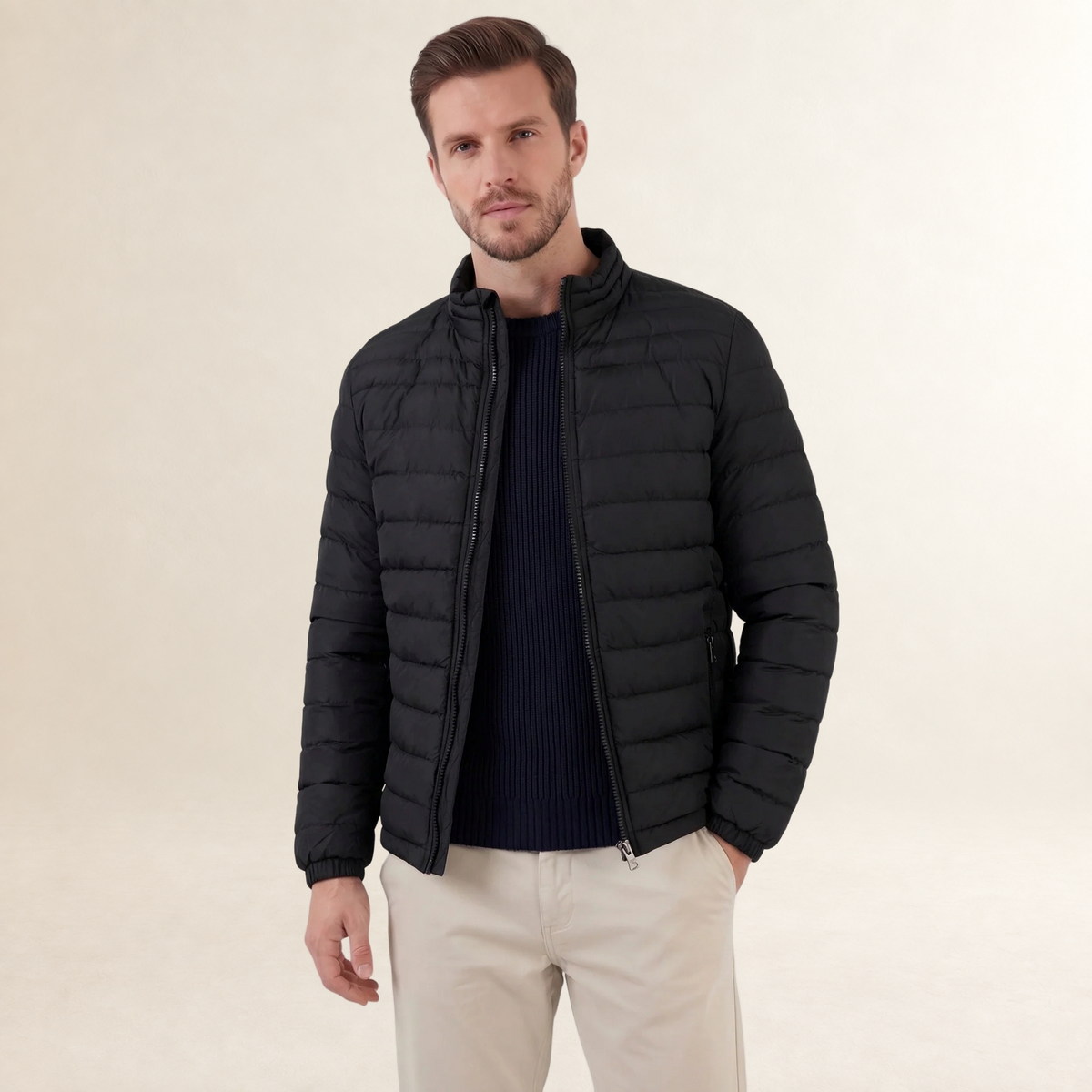 Veste matelassée légère pour homme à col montant