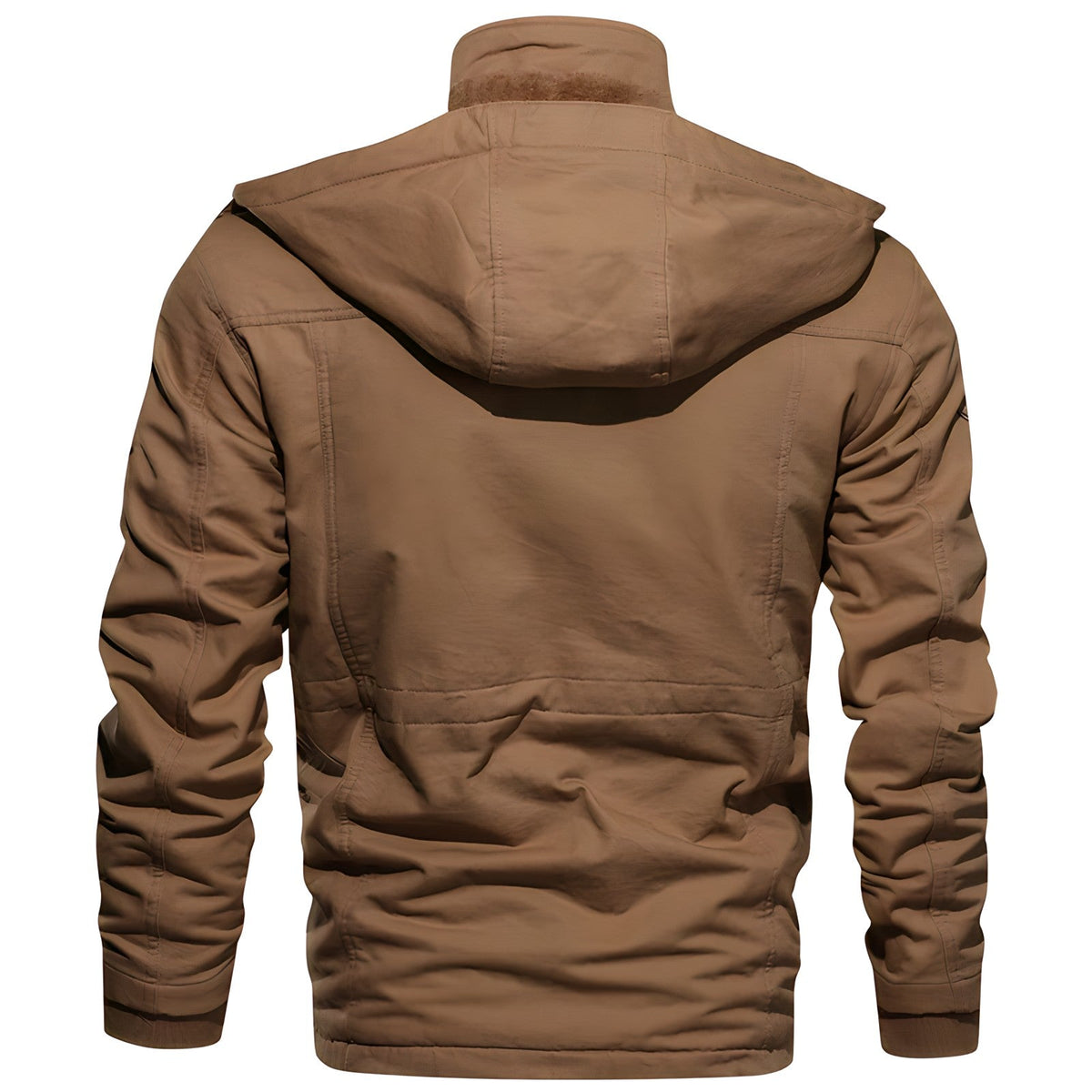Veste militaire pour hommes à coupe structurée, multiples poches et fermeture bouton et zippée