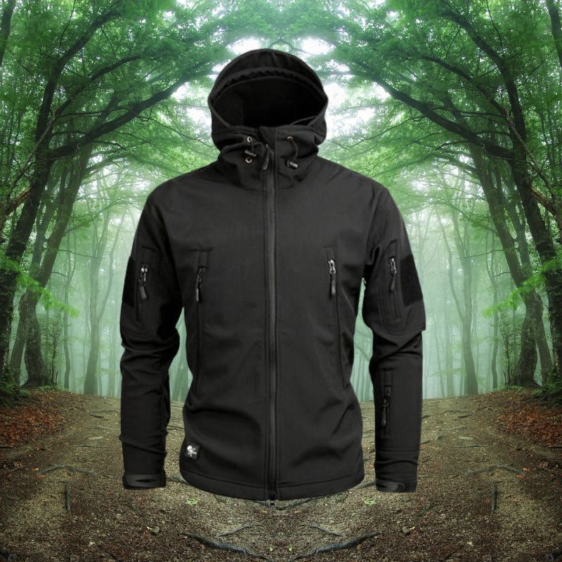 Veste d'extérieur pour homme avec capuche et poches zippées