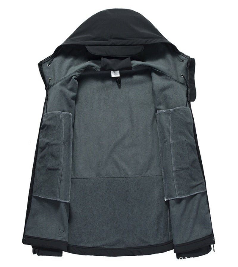 Veste d'extérieur pour homme avec capuche et poches zippées