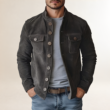 Veste pour femmes à col montant et fermeture à boutons - coupe classique