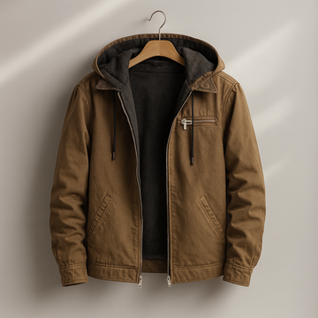 Veste pour homme à capuche zipée intérieur doublé coupe décontractée
