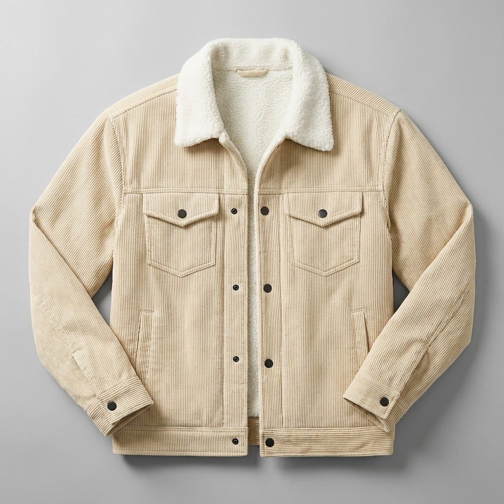 Veste pour homme - Fermeture à boutons, coupe classique, col revers, poches poitrine
