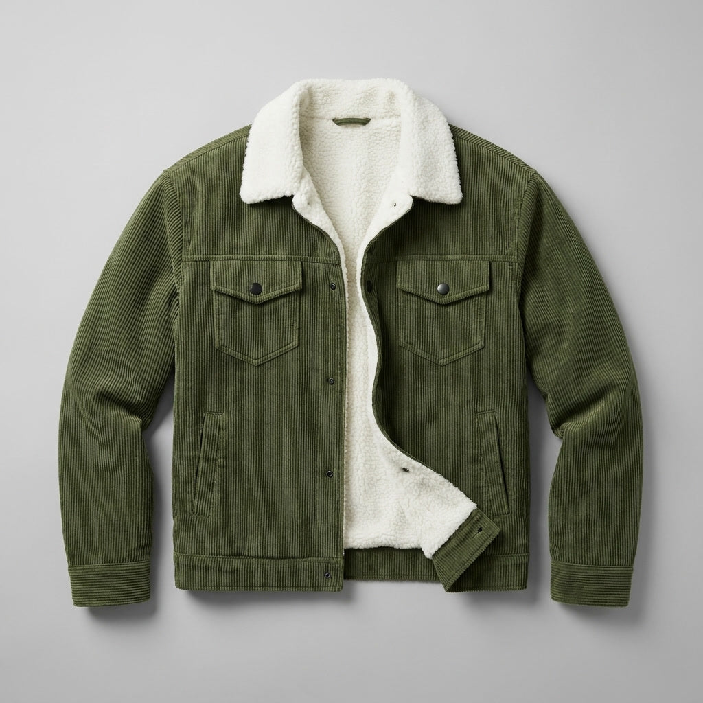 Veste pour homme - Fermeture à boutons, coupe classique, col revers, poches poitrine