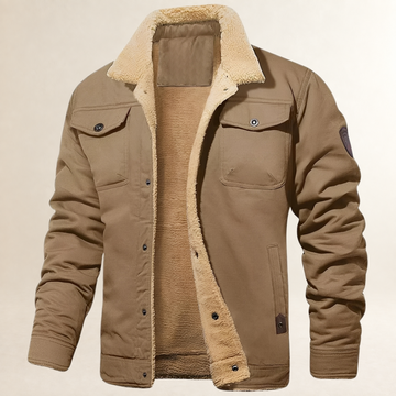 Veste pour homme Trucker doublée à boutons - Col chemise, poches plaquées & poches latérales, coupe régulière