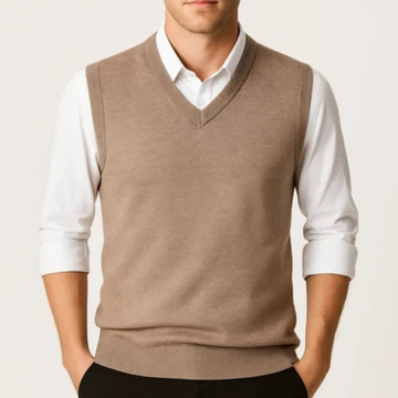 Veste sans manches pour homme à encolure en V - pull-over, coupe droite