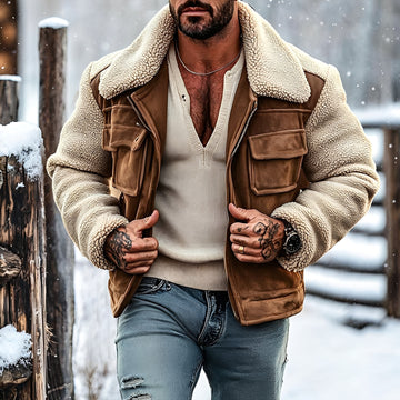 Veste utilitaire homme à col revers coupe ajustée multiples poches