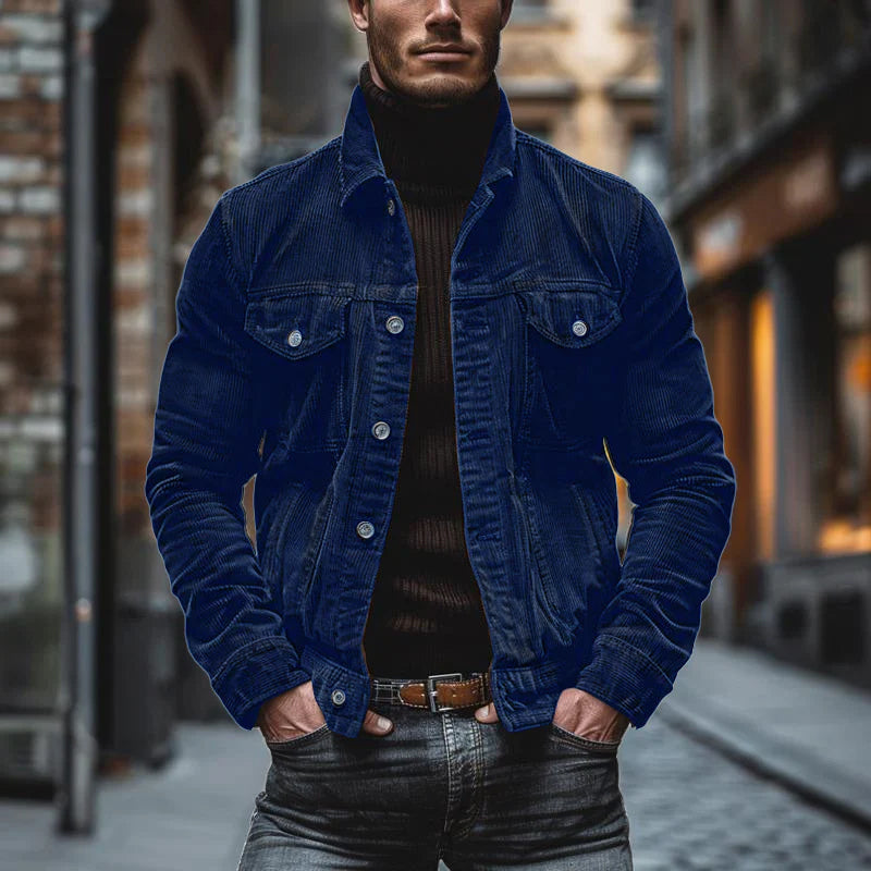 Veste vintage homme à boutons, poches poitrine et coupe slim