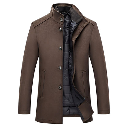 Kylian - Manteau d'hiver avec col montant et boutons pour homme