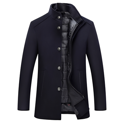 Kylian - Manteau d'hiver avec col montant et boutons pour homme