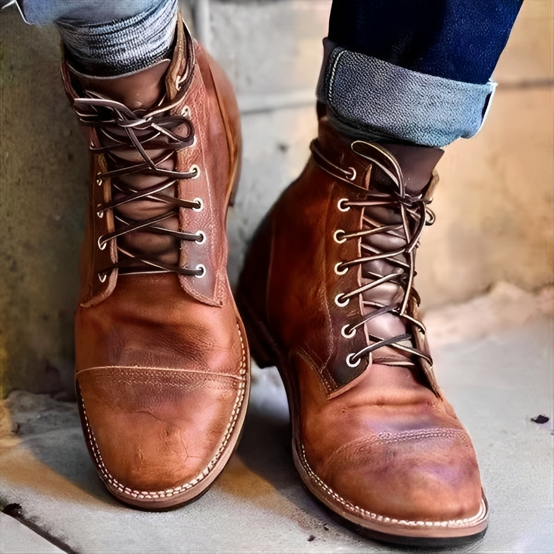 Hanzo - Bottines classiques pour homme avec lacets