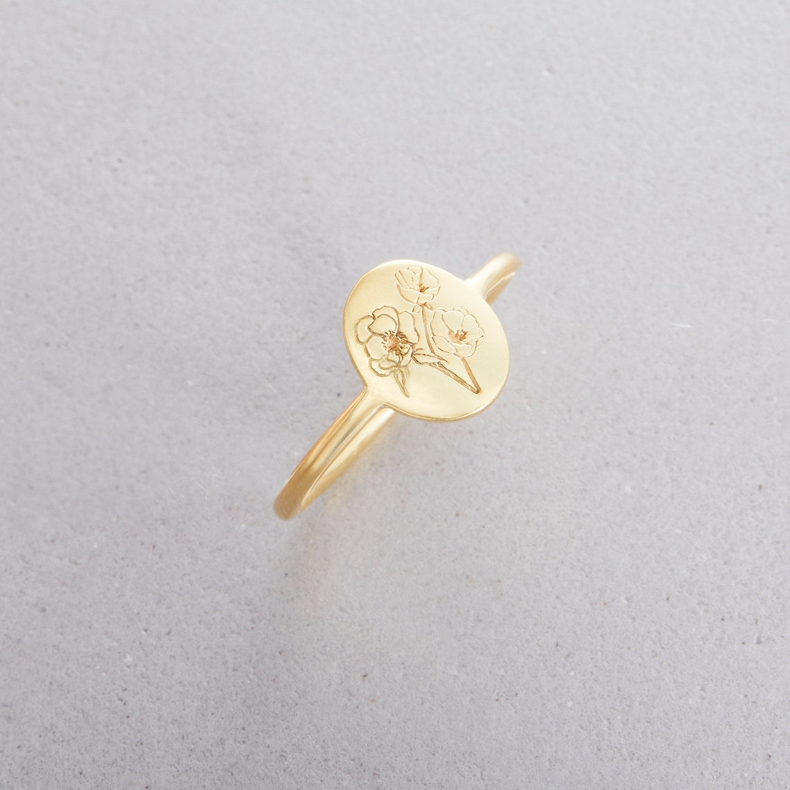 Bague fleur de naissance - Bague délicate personnalisée