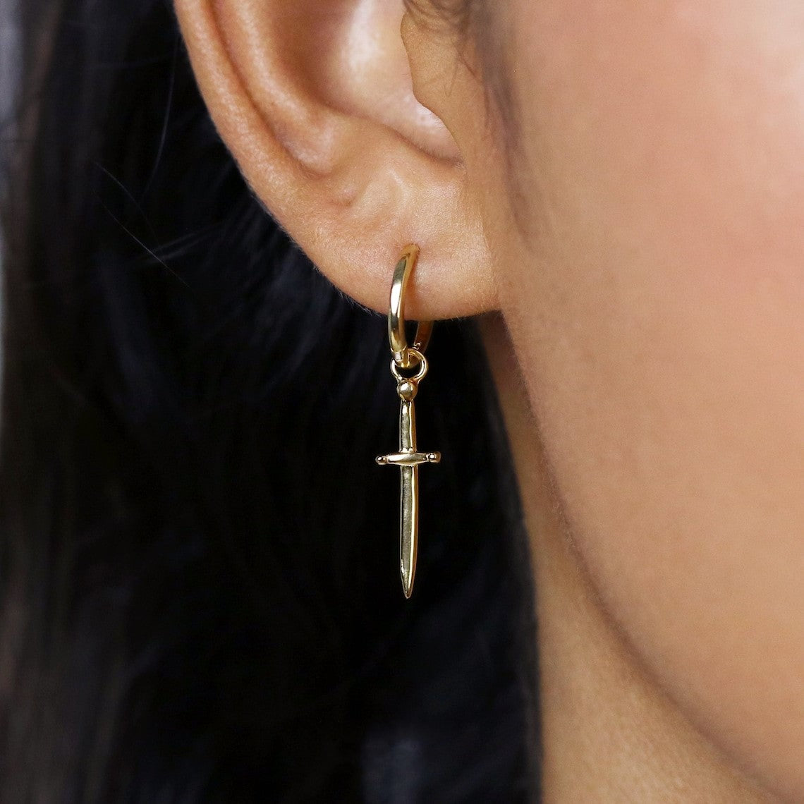 Boucles d'oreilles Dague - Boucles d'oreilles avec épées croisées