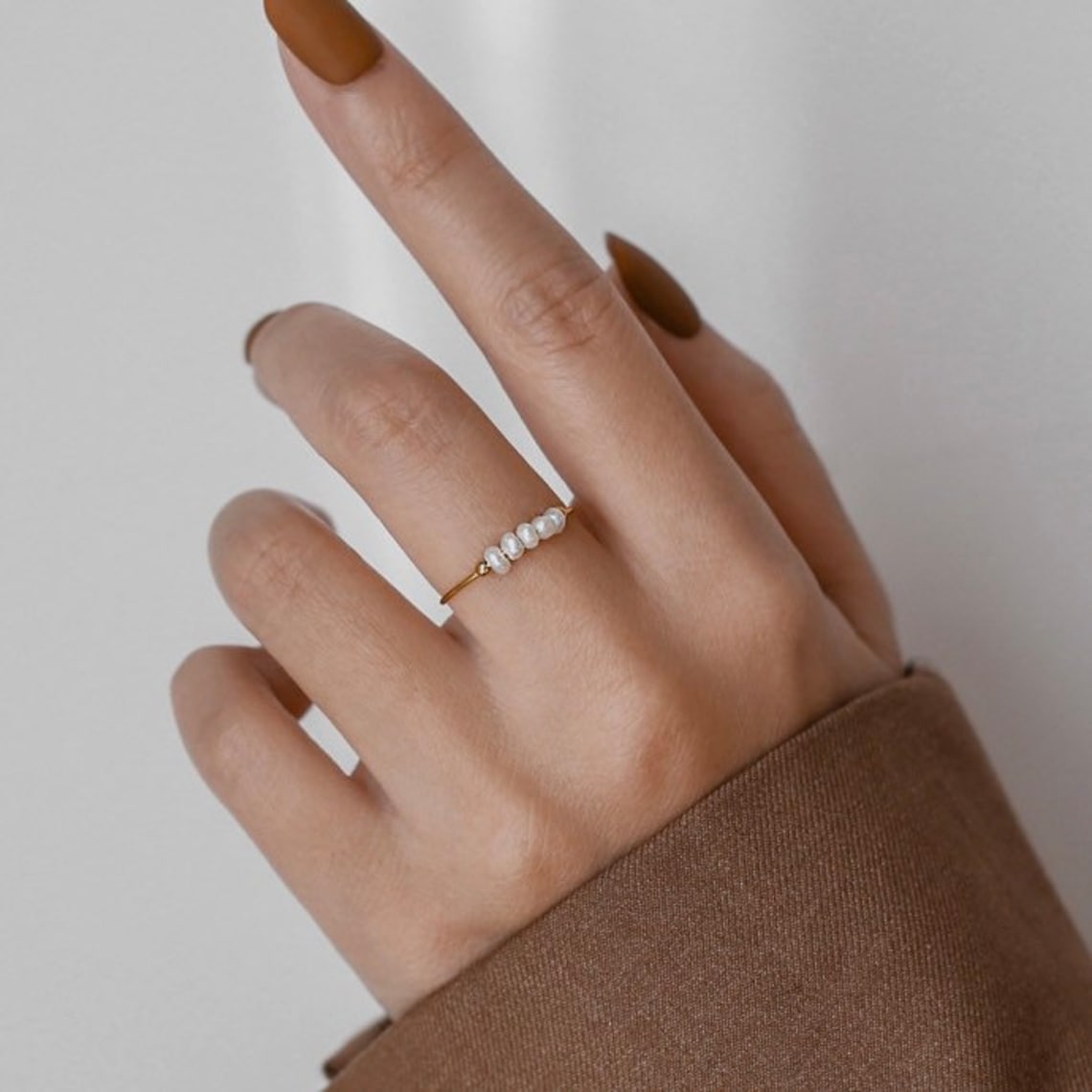 Bague en perles d'eau douce mini